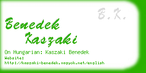 benedek kaszaki business card